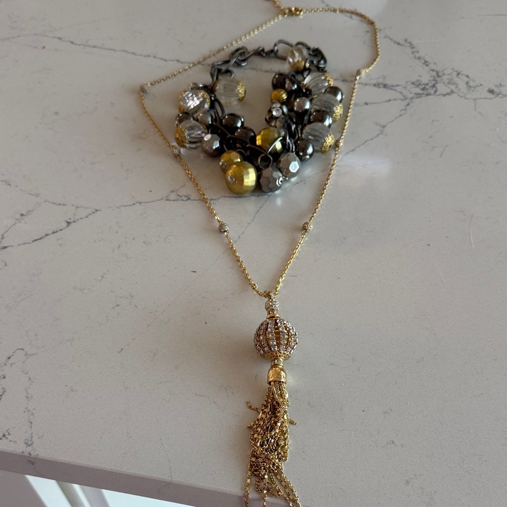Lilly Pulitzer  Gold and Silver Tassel Necklace